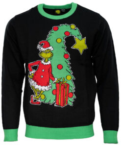 Licensed Grinch Xmas Tree Adult Ugly Christmas Sweater