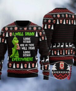 Lone Star Grinch Will Drink Everywhere Ugly Sweater