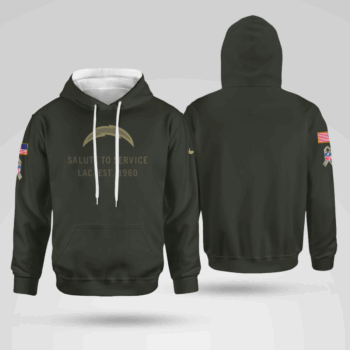 Los Angeles Chargers Forest Green 2025 Salute to Service Hoodie