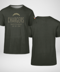 Los Angeles Chargers Forest Green 2025 Salute to Service Hoodie 2 Los Angeles Chargers Forest Green 2025 Salute to Service T-Shirt