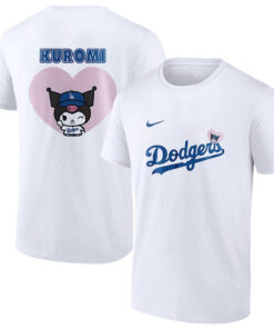 Los Angeles Dodgers x Kuromi Baseball Heart T-Shirt
