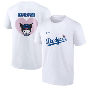 Los Angeles Dodgers x Kuromi Baseball Heart T-Shirt