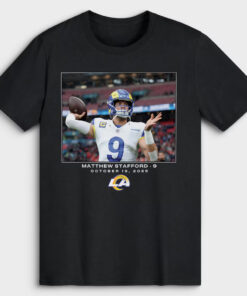Los Angeles Rams Matthew Stafford Black Footbal League Flash Features Week 7 T-Shirt