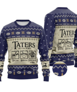Lotr Taters Potatoes Ugly Christmas Sweater Navy
