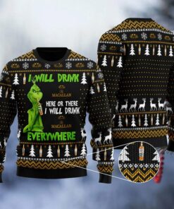 Macallan Grinch Will Drink Everywhere Ugly Sweater