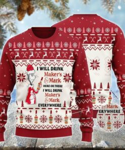 Maker's Mark Cat Hat Will Drink Everywhere Ugly Sweater