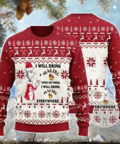 Malibu Cat Hat Will Drink Everywhere Ugly Sweater