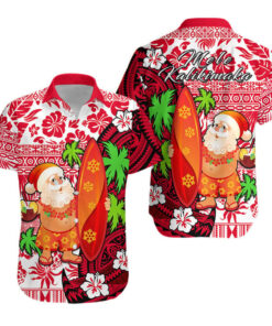 Mele Kalikimaka Hawaiian Shirt Christmas with Santa Claus