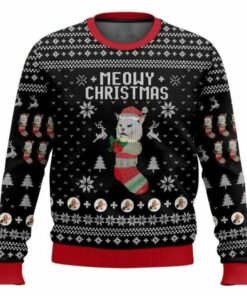 Meowy Christmas Woman Yelling At A Cat Meme Ugly Christmas Sweater