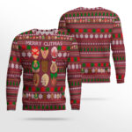 Merry Clitmas Vulva Ugly Christmas Sweater Maroon