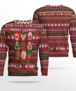Merry Clitmas Vulva Ugly Christmas Sweater Maroon