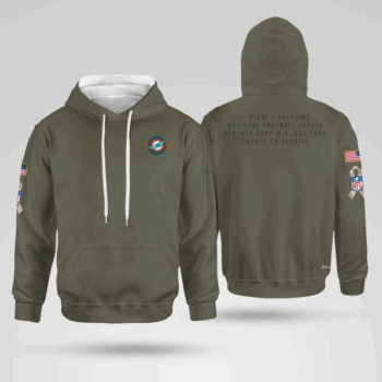 Miami Dolphins Olive 2025 Salute to Service Hoodie