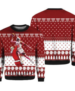 Michael Jordan Santa Playing Basketball Ugly Christmas Sweater