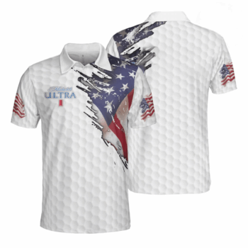 Michelob Ultra American Flag Golf Polo Shirt