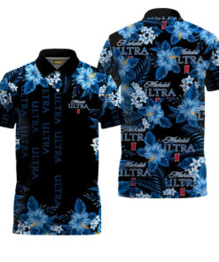Michelob Ultra Blue Hibiscus Polo Shirt