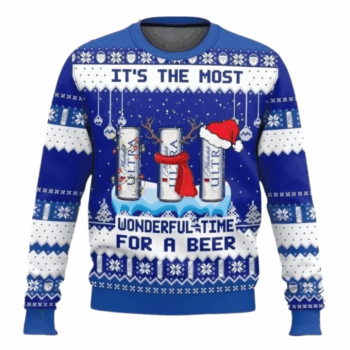 Michelob Ultra Christmas Wonderfultime For a Beer Ugly Sweater