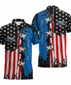 Michelob Ultra Patriotic Grunge Flag Polo Shirt
