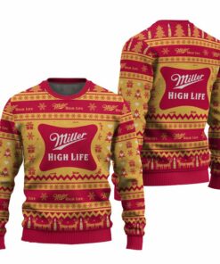 Miller High Life Snowing Christmas Ugly Sweater