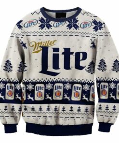 Miller Lite Christmas Holiday Ugly Sweater