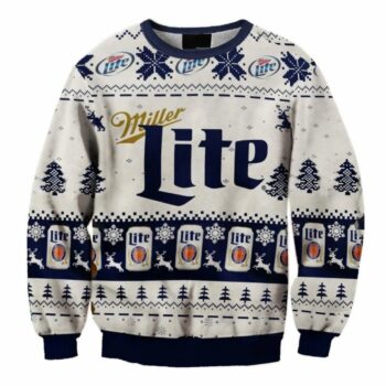Miller Lite Christmas Holiday Ugly Sweater