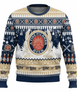 Miller Lite Christmas Peaceful Night Ugly Sweater
