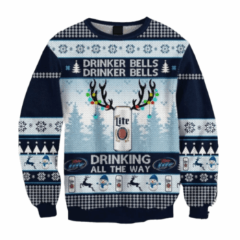 Miller Lite Drinker Bell Ugly Sweater