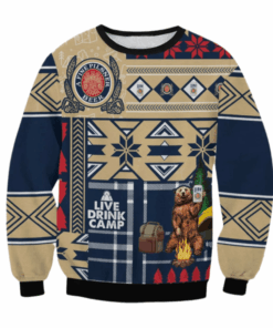 Miller Lite Live Drink Camp Ugly Sweater