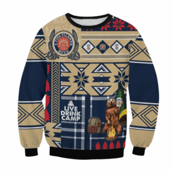 Miller Lite Live Drink Camp Ugly Sweater