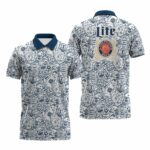 Miller Lite Summer Doodle Art Polo Shirt