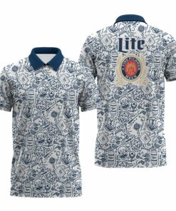 Miller Lite Summer Doodle Art Polo Shirt