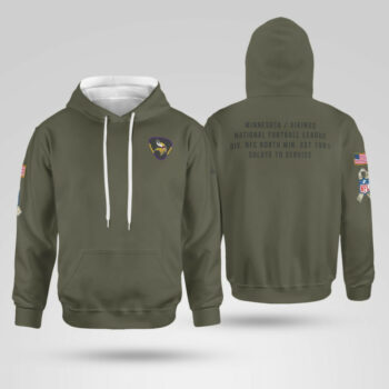 Minnesota Vikings Olive 2025 Salute to Service Hoodie