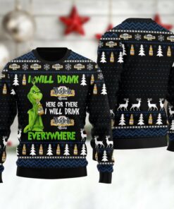 Modelo Grinch Will Drink Everywhere Ugly Sweater