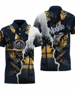 Modelo Tropical Torn Paper Polo Shirt