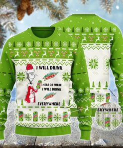 Mountain Dew Cat Hat Will Drink Everywhere Ugly Sweater