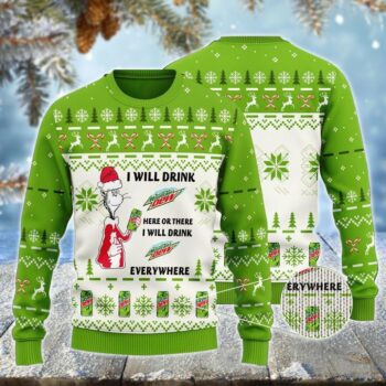 Mountain Dew Cat Hat Will Drink Everywhere Ugly Sweater