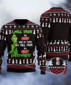 National Bohemian Grinch Will Drink Everywhere Ugly Sweater