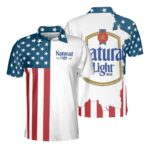 Natural Light American Flag Polo Shirt