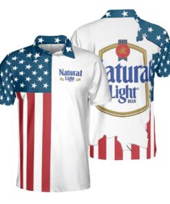 Natural Light American Flag Polo Shirt