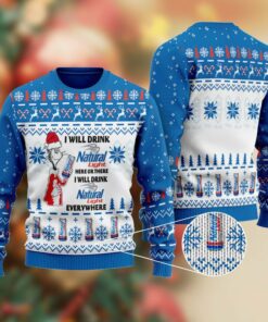 Natural Light Cat Hat Will Drink Everywhere Ugly Sweater