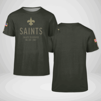 New Orleans Saints Forest Green 2025 Salute to Service Shirt