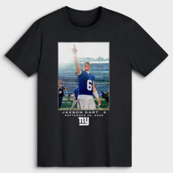 New York Giants Jaxson Dart Black Flash Features Week 4 T-Shirt