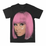 Nicki Minaj "Big Face Pink Hair" Graphic T-Shirt