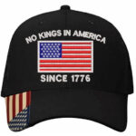 No Kings In America Embroidered Hat-Black