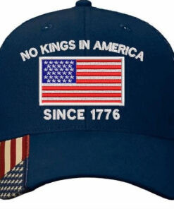 No Kings In America Embroidered Hat-Navy