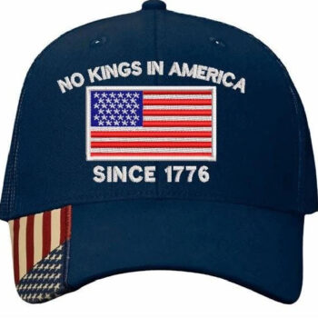 No Kings In America Embroidered Hat-Navy