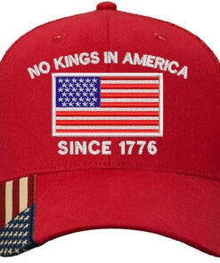 No Kings In America Embroidered Hat-Red