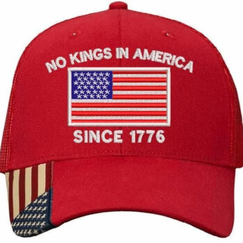 No Kings In America Embroidered Hat-Red
