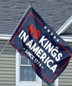 No Kings In America House Flag