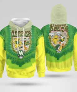 Oregon Ducks Grateful Dead 26 Yellow Bear & Mascot Tie-Dye Shirt 6 Oregon Ducks Grateful Dead 26 Yellow Bear & Mascot Tie-Dye Hoodie