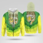 Oregon Ducks Grateful Dead 26 Yellow Bear & Mascot Tie-Dye T-Shirt